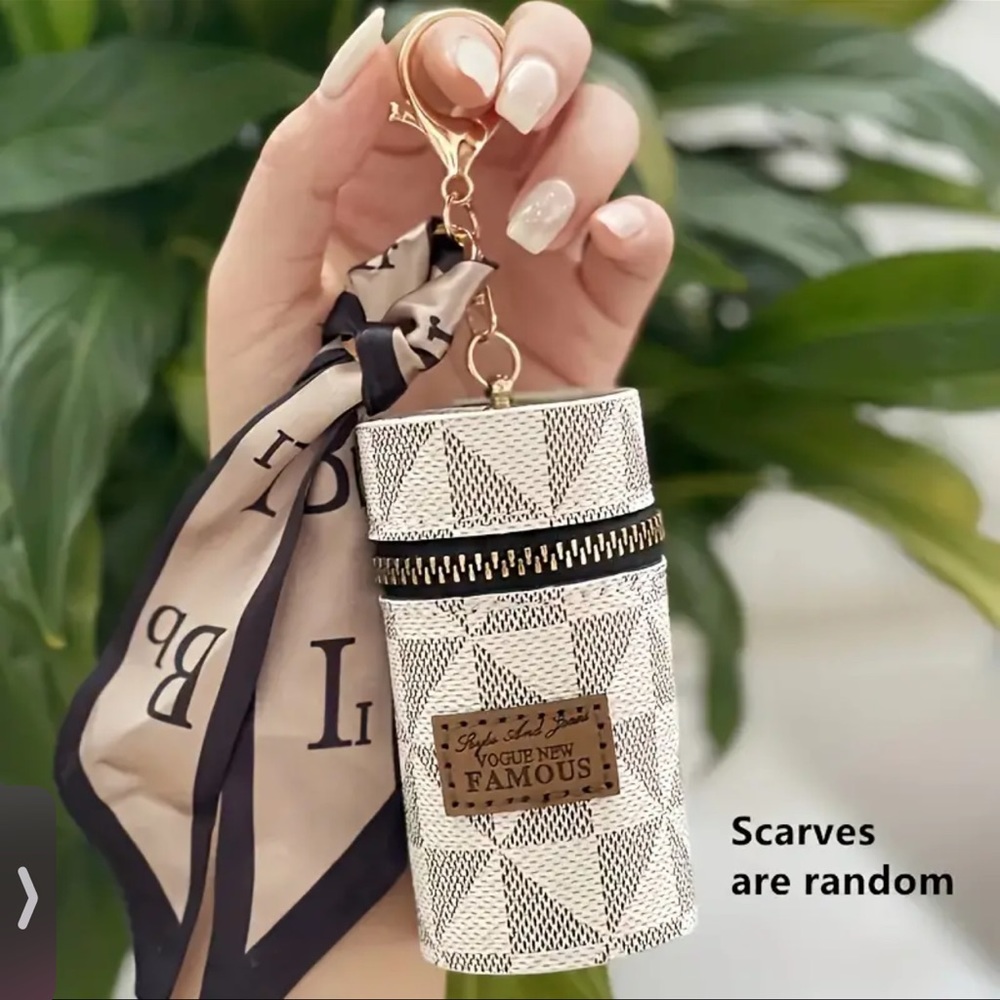 1pc fashion Retro Coin Purse Classic Pouch With Scarf Decor, Zipper Lips… - Picture 9 of 9